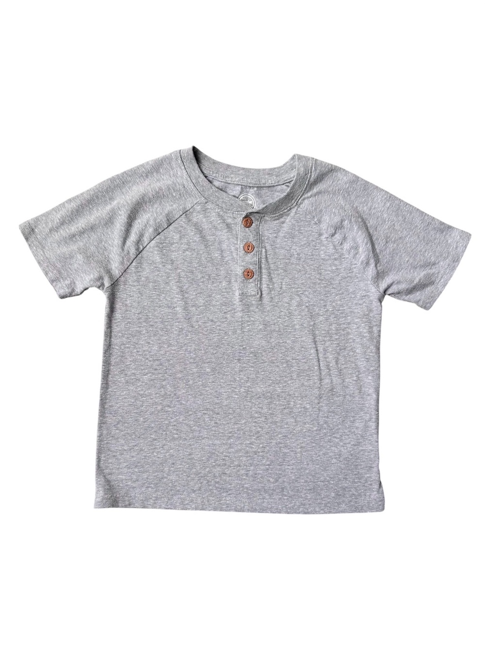 Wonder nation xs 4/5 boys gray Henley cotton blend short sleeve shirt